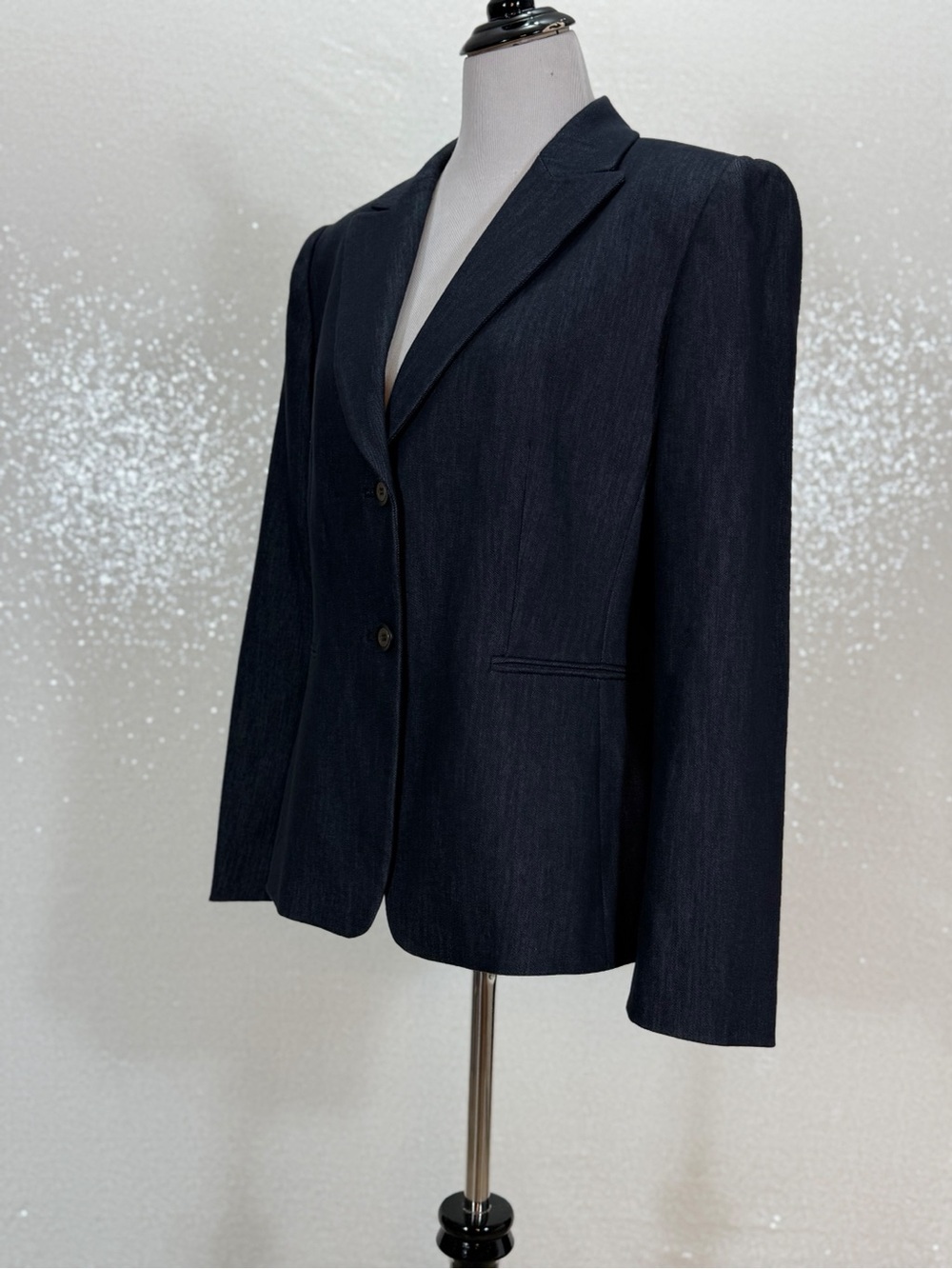 Alex Marie Blazer Jacket Women’s Size 14 Dark Blue Denim Look Tailored Lined - Picture 6 of 16